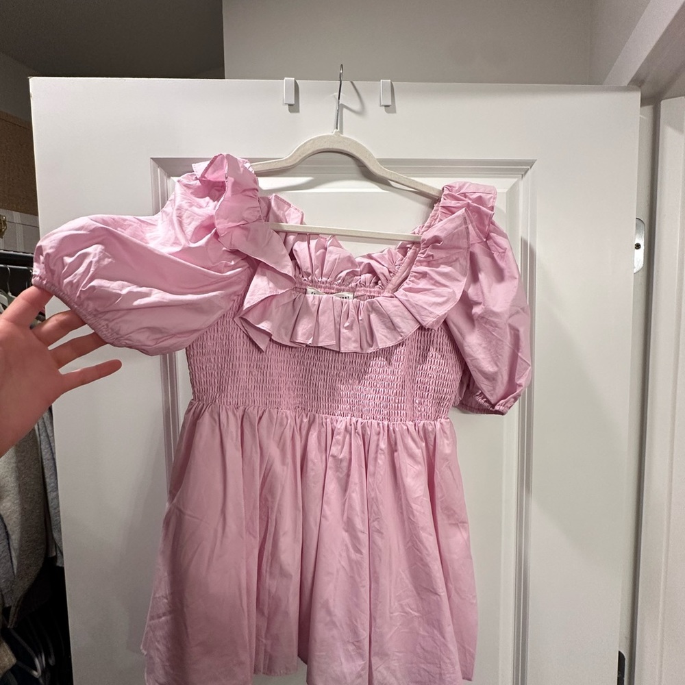 English Factory Light Pink Ruffled Top